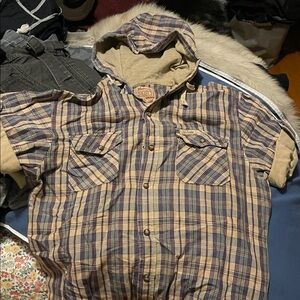 Scotch & Soda Multicolor Plaid Hooded Jacket